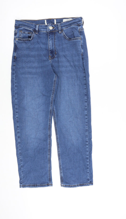 Per Una Womens Blue Cotton Straight Jeans Size 28 in L26 in Regular Zip