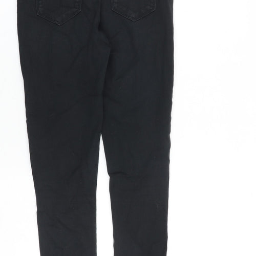 F&F Womens Black Cotton Skinny Jeans Size 8 L29 in Slim Zip