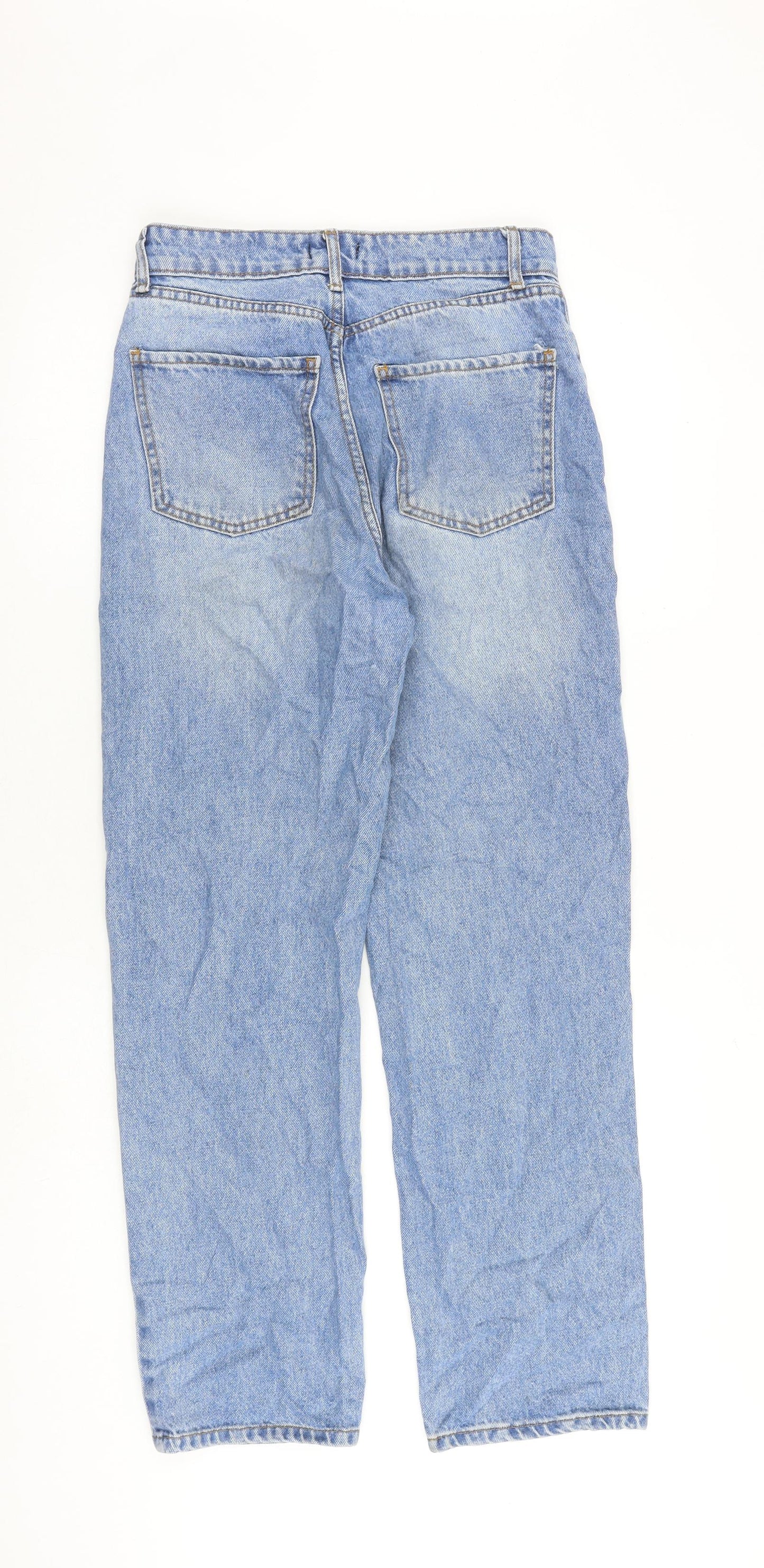 I SAW IT FIRST Womens Blue Cotton Straight Jeans Size 6 L29 in Regular Button