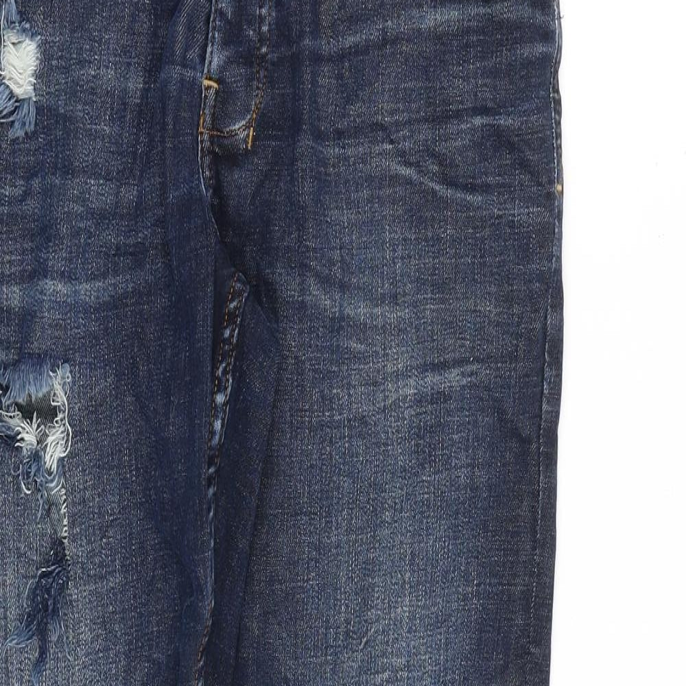 Denim & Co. Mens Blue Cotton Straight Jeans Size 32 in L32 in Regular Zip