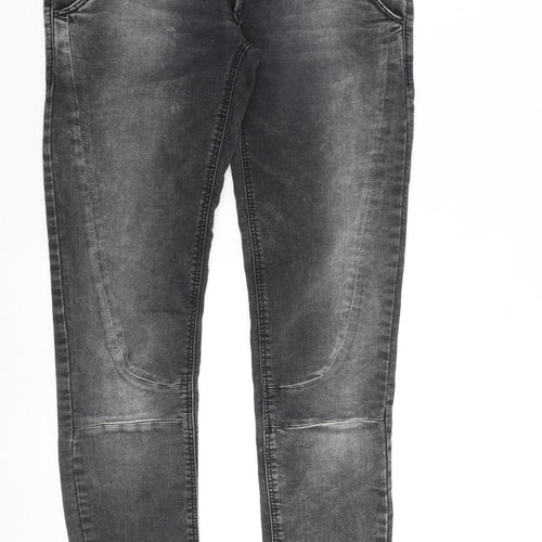 Zara Mens Grey Cotton Skinny Jeans Size 32 in L32 in Regular Zip