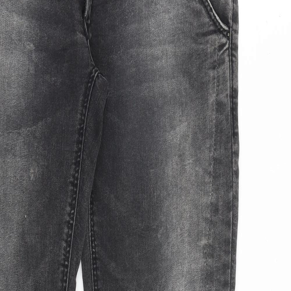 Zara Mens Grey Cotton Skinny Jeans Size 32 in L32 in Regular Zip