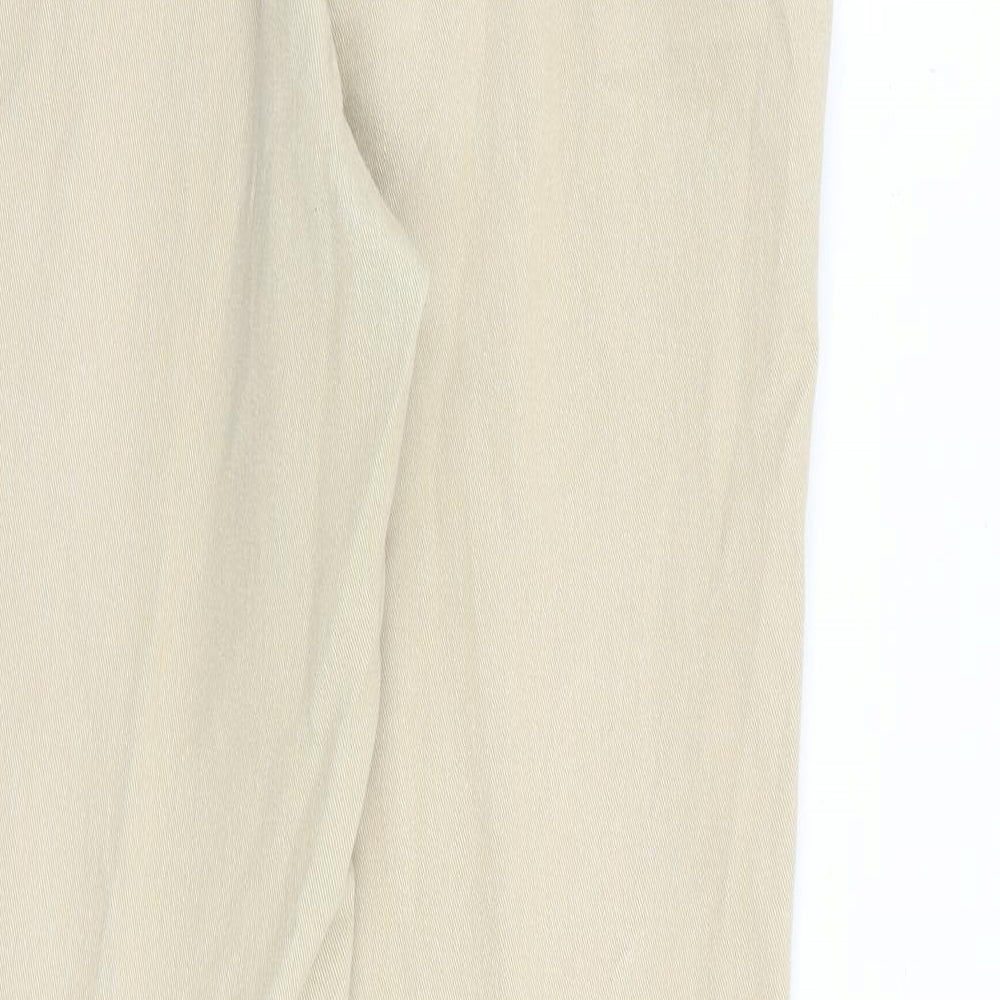 Cotton Traders Womens Beige Cotton Bootcut Jeans Size 12 L31 in Regular Zip