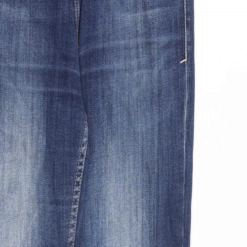 NEXT Womens Blue Cotton Straight Jeans Size 10 L33 in Regular Zip