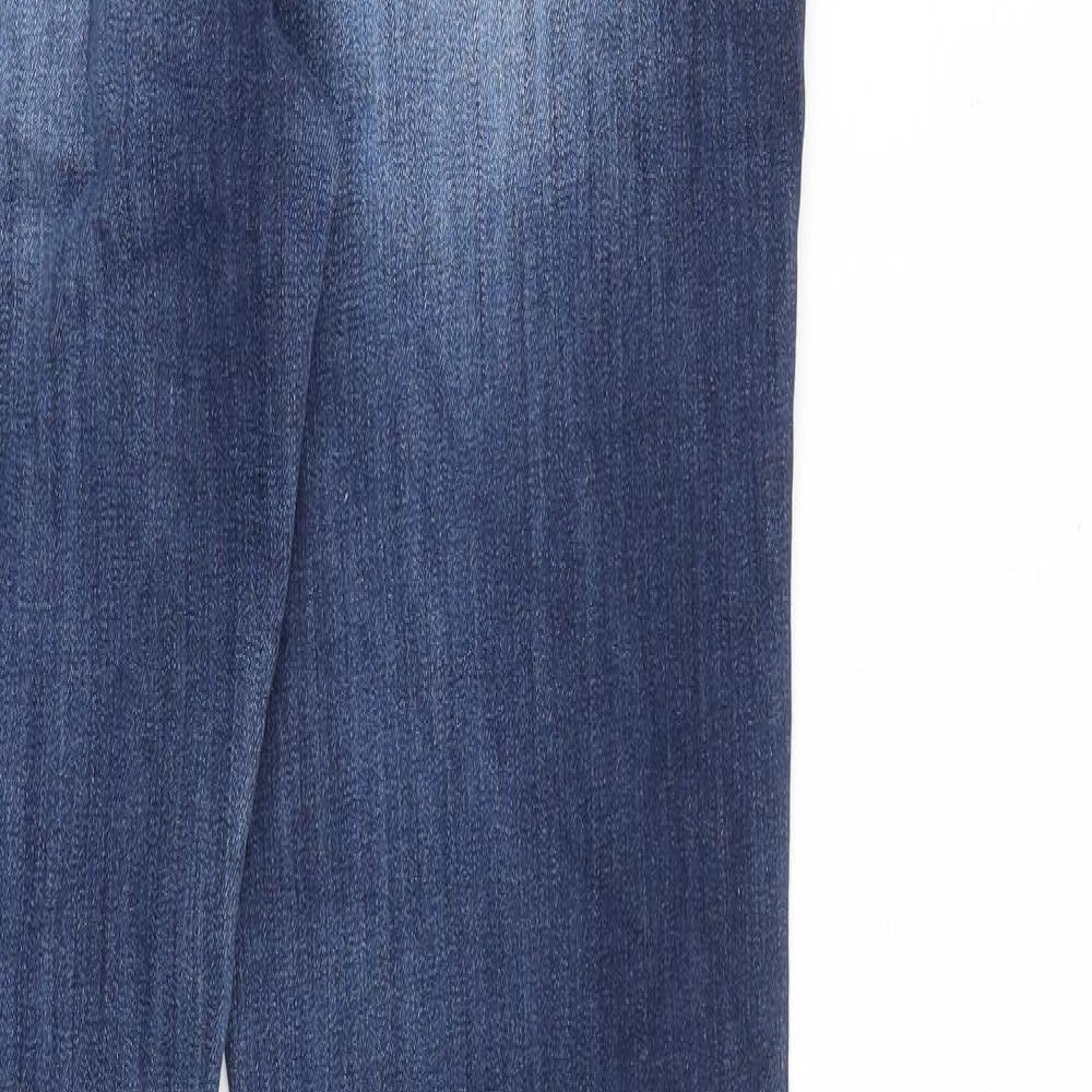 NEXT Womens Blue Cotton Straight Jeans Size 10 L33 in Regular Zip