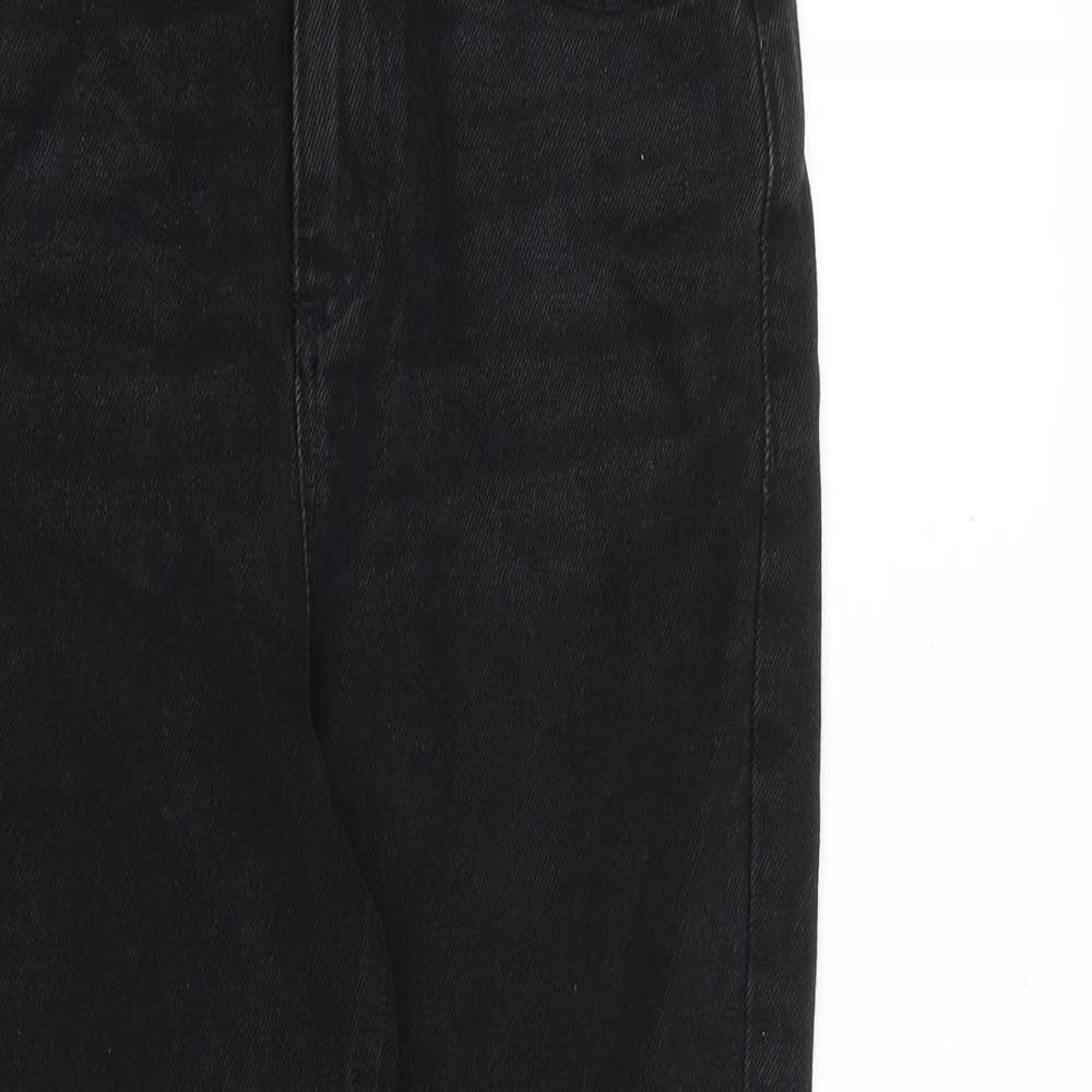 Miss Selfridge Womens Black Cotton Tapered Jeans Size 8 L29 in Regular Zip