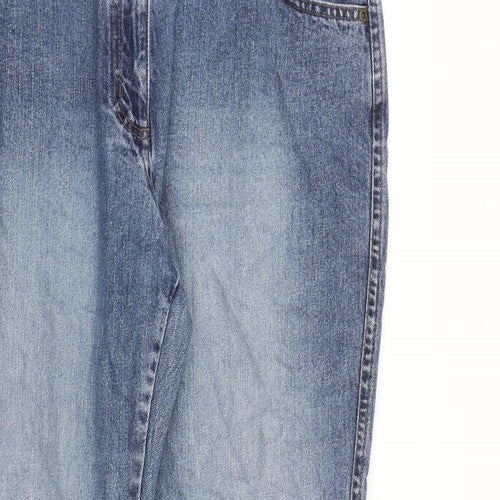 Cherokee Womens Blue Cotton Straight Jeans Size 16 L29 in Regular Zip