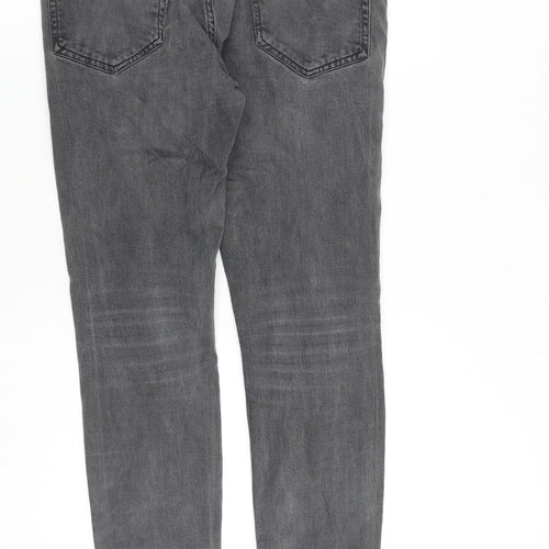 Topshop Mens Grey Cotton Skinny Jeans Size 32 in L32 in Slim Zip