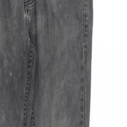 Topshop Mens Grey Cotton Skinny Jeans Size 32 in L32 in Slim Zip