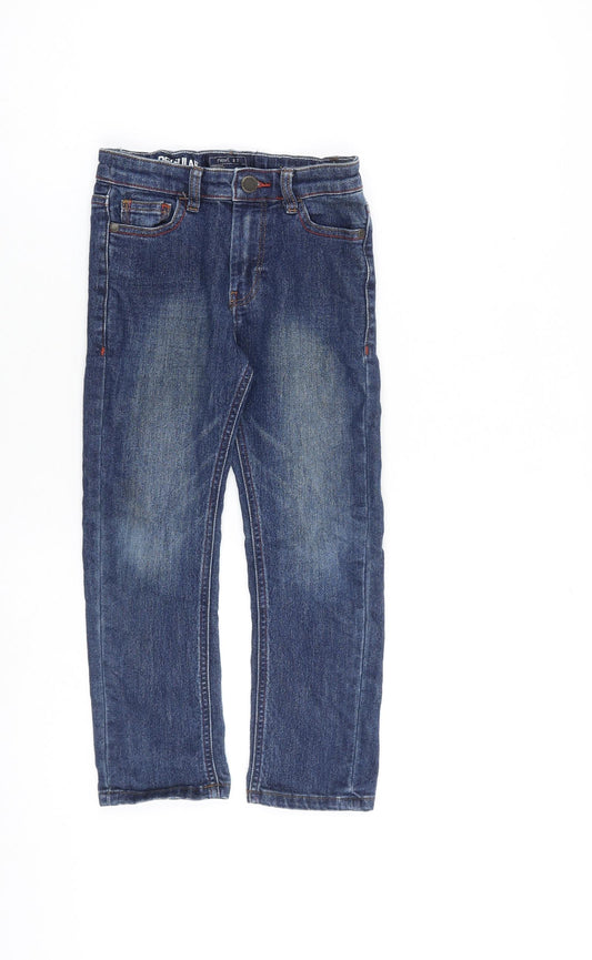 NEXT Boys Blue Cotton Straight Jeans Size 6 Years Regular Zip