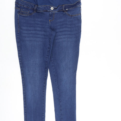 Dorothy Perkins Womens Blue Cotton Skinny Jeans Size 10 L30 in Regular Button