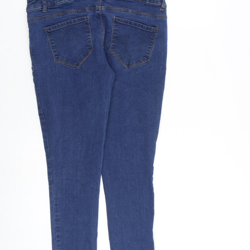 Dorothy Perkins Womens Blue Cotton Skinny Jeans Size 10 L30 in Regular Button