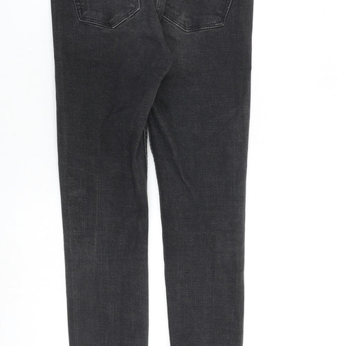 Zara Womens Black Cotton Skinny Jeans Size 8 L27 in Regular Zip