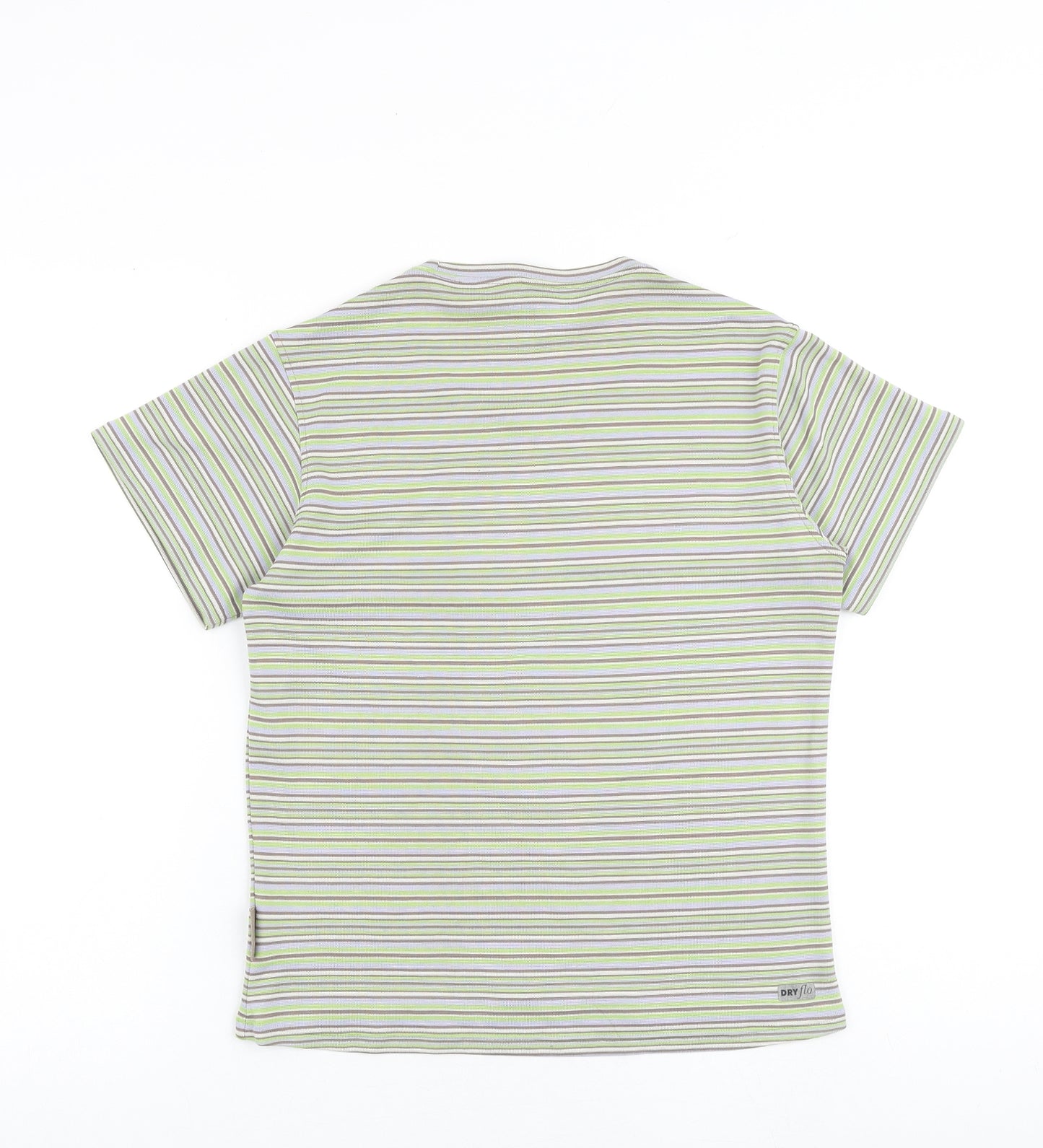 Lowe Alpine Womens Multicoloured Striped Polyester Basic T-Shirt Size S Crew Neck