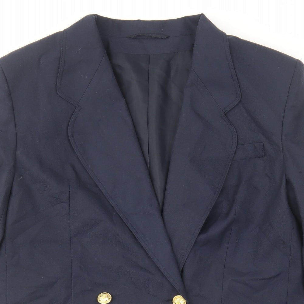 Miss Smith Womens Blue Jacket Blazer Size 14 Button