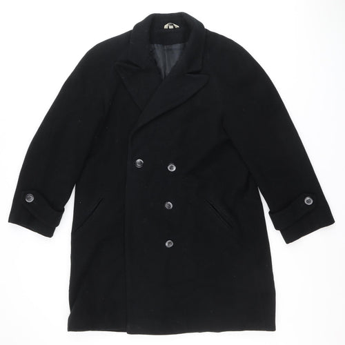 Klass Collection Womens Black Pea Coat Coat Size 12 Button