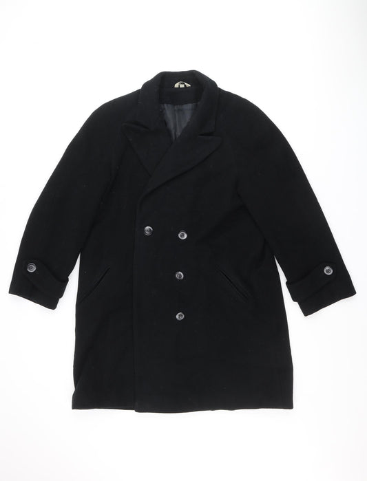 Klass Collection Womens Black Pea Coat Coat Size 12 Button