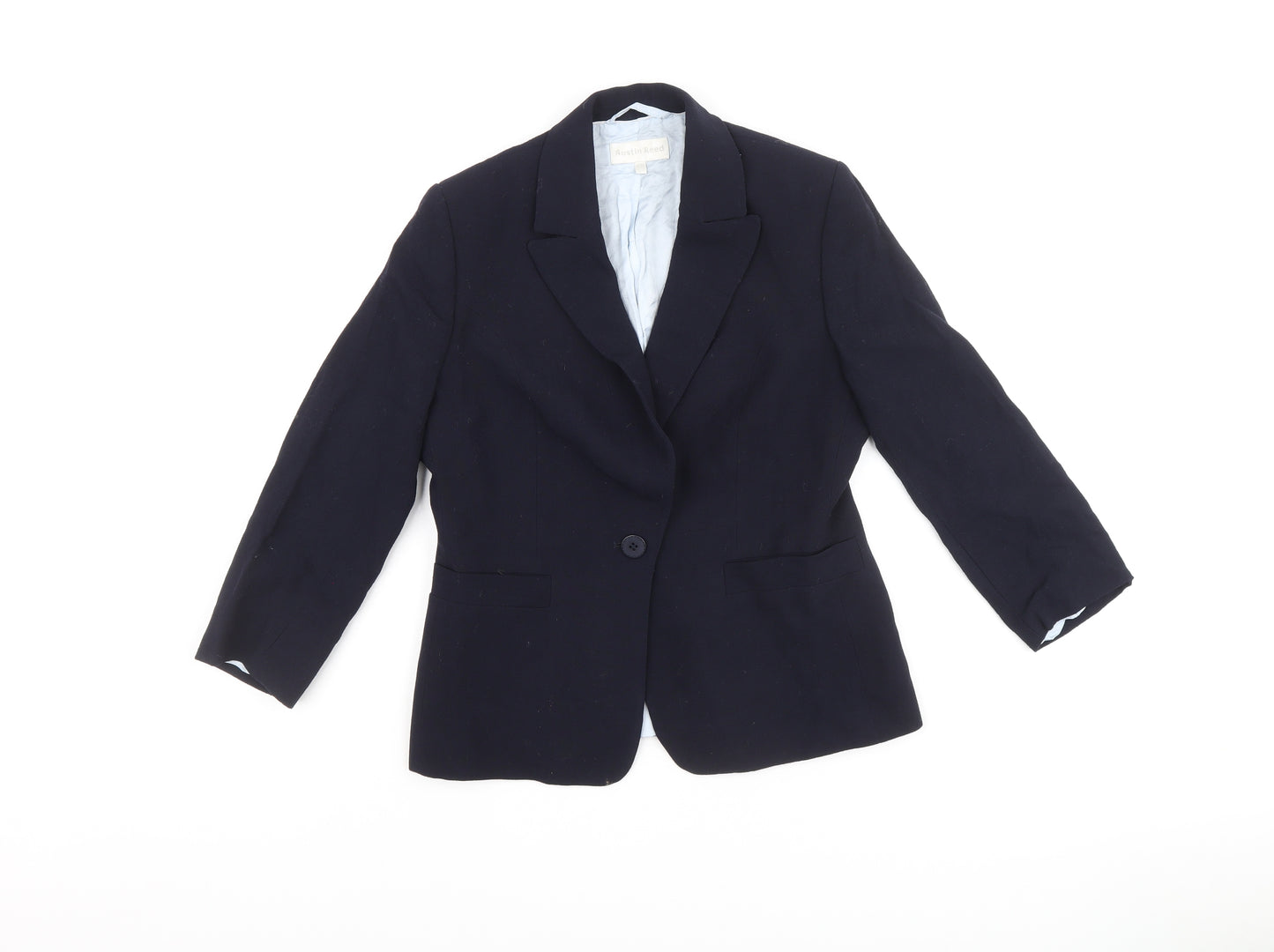 Austin Reed Womens Blue Wool Jacket Blazer Size 10