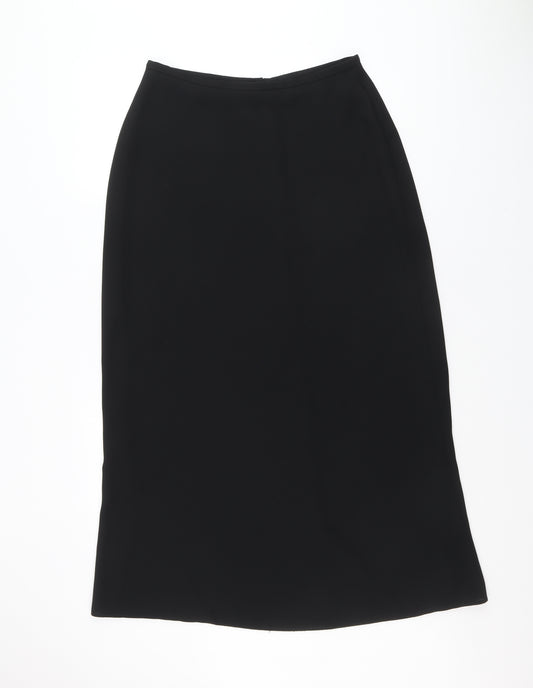 Wallis Womens Black Polyester A-Line Skirt Size 12 Zip