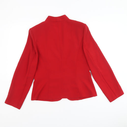 Vera Mont Womens Red Jacket Blazer Size 14 Hook & Eye