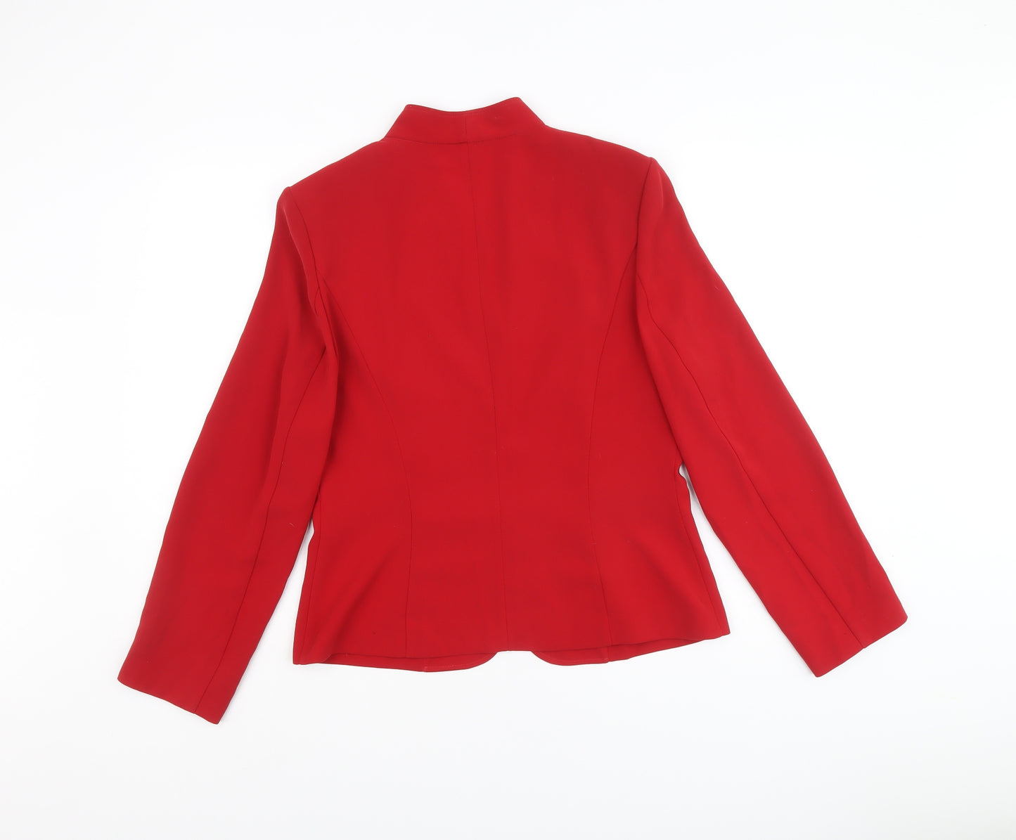 Vera Mont Womens Red Jacket Blazer Size 14 Hook & Eye