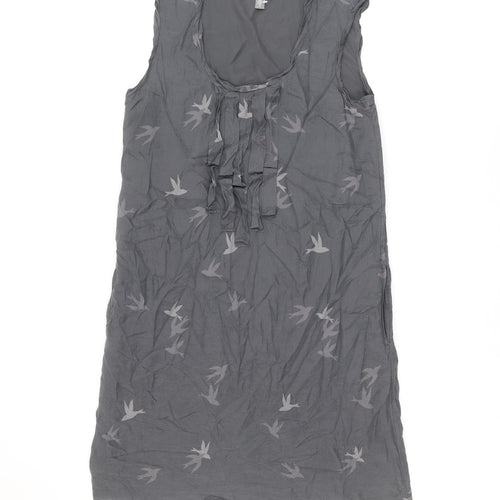 Gap Womens Grey Geometric Cotton Tank Dress Size S Scoop Neck Pullover - Birds Print