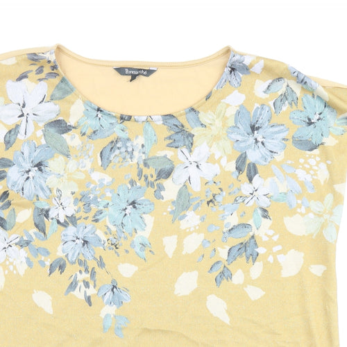 Bonmarché Womens Multicoloured Floral Polyester Basic T-Shirt Size 20 Boat Neck