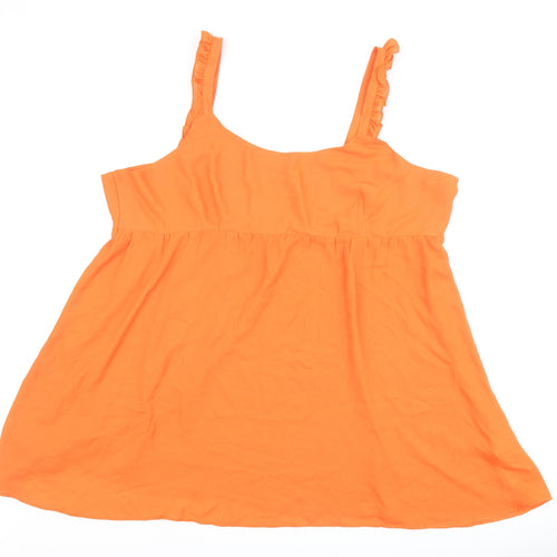 Boohoo Womens Orange Polyester Tank Dress Size 20 Round Neck Zip
