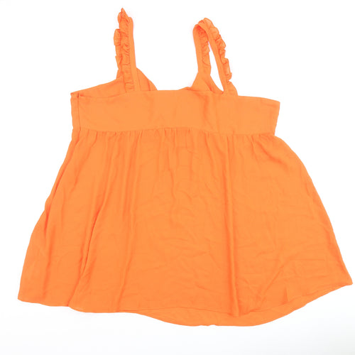 Boohoo Womens Orange Polyester Tank Dress Size 20 Round Neck Zip