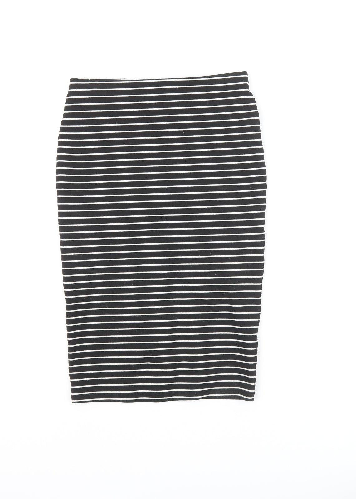 Miss Selfridge Womens Black Striped Polyester Bandage Skirt Size 8