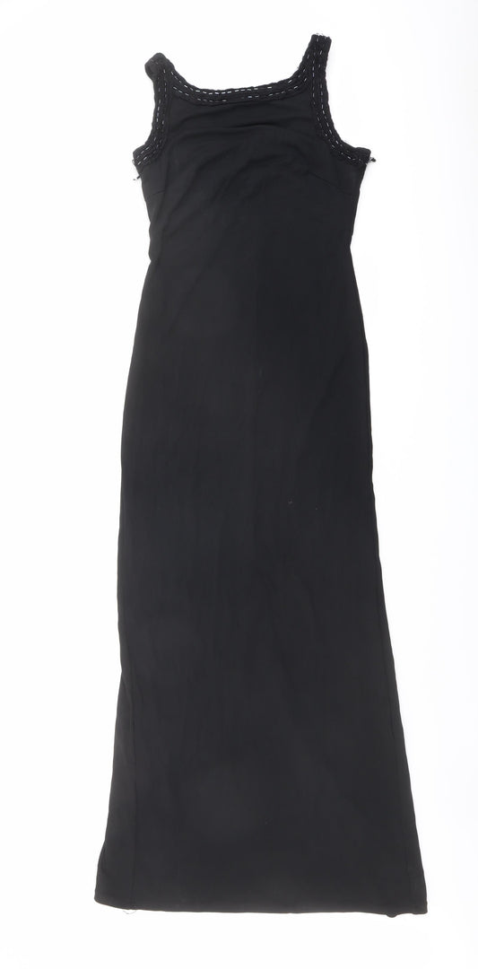 Fenn Wright Manson Womens Black Viscose Maxi Size S Boat Neck Pullover