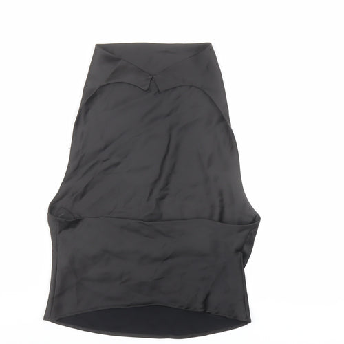Zara Womens Black Polyester Basic Blouse Size S Cowl Neck