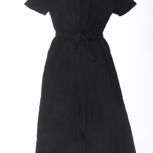 ASOS Womens Black Viscose Jumpsuit One-Piece Size 8 Button