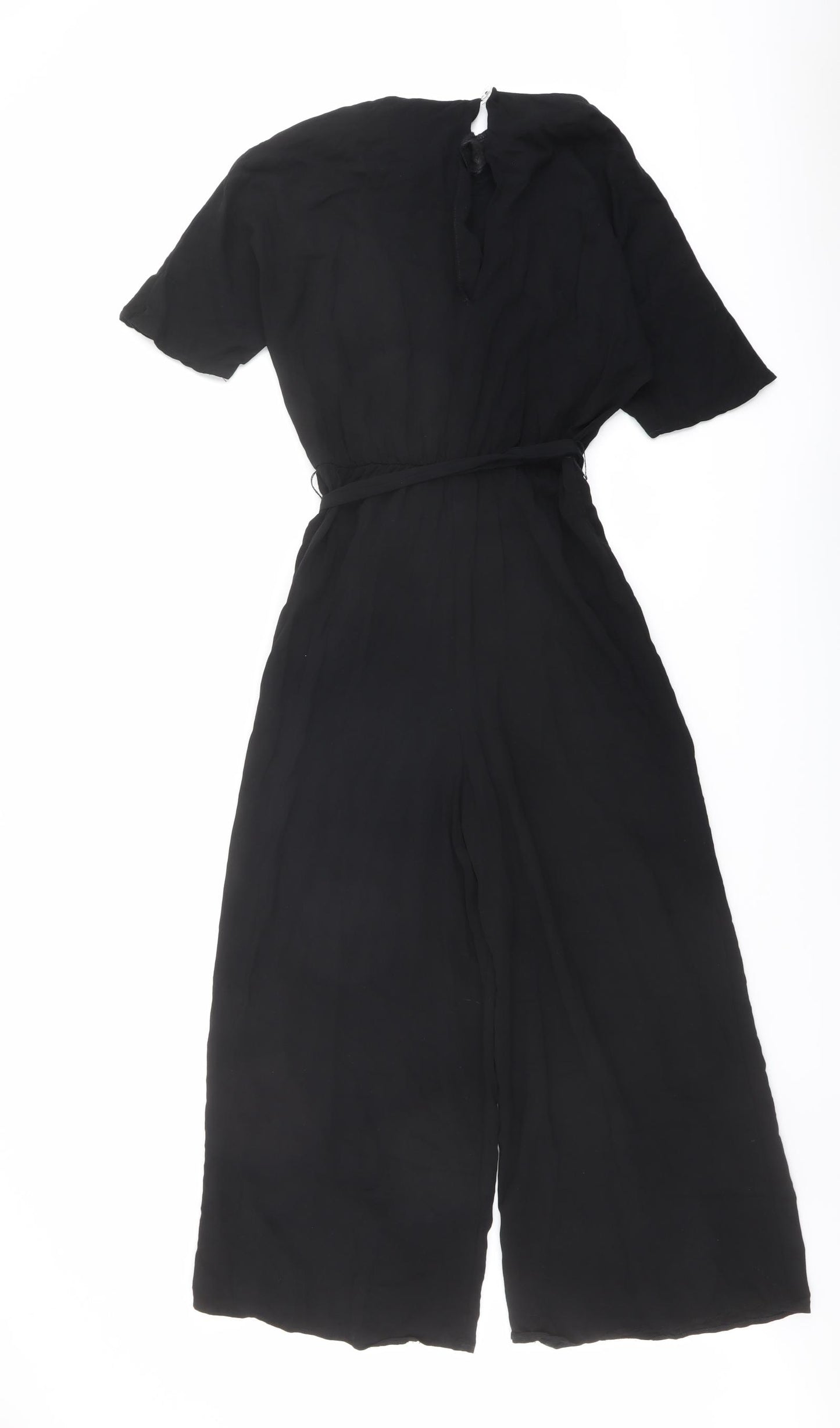 ASOS Womens Black Viscose Jumpsuit One-Piece Size 8 Button
