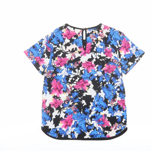 Dorothy Perkins Womens Multicoloured Floral Polyester Basic Blouse Size 8 Round Neck