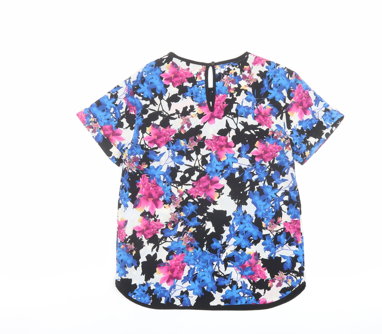Dorothy Perkins Womens Multicoloured Floral Polyester Basic Blouse Size 8 Round Neck