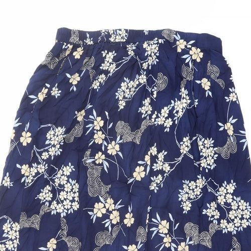 Berkertex Womens Blue Floral Viscose A-Line Skirt Size 20