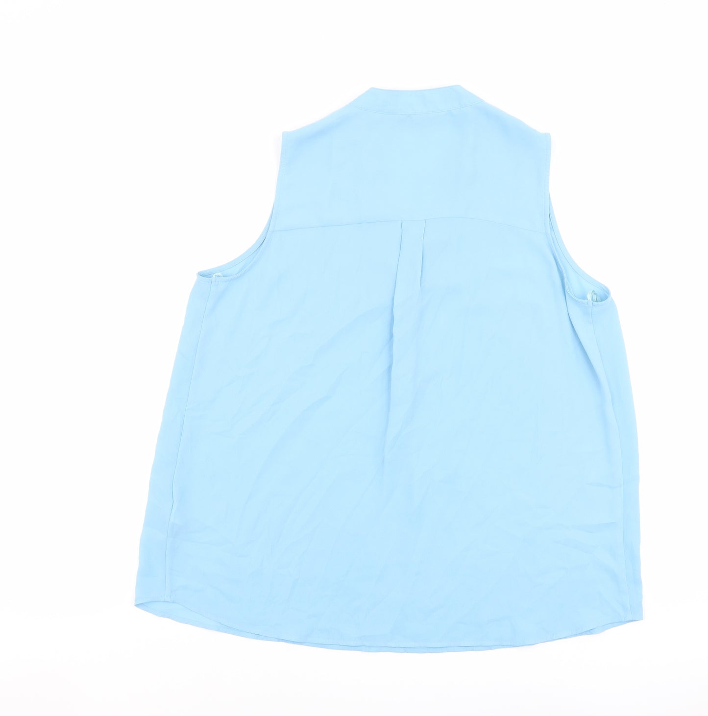 Marks and Spencer Womens Blue Polyester Basic Tank Size 16 V-Neck