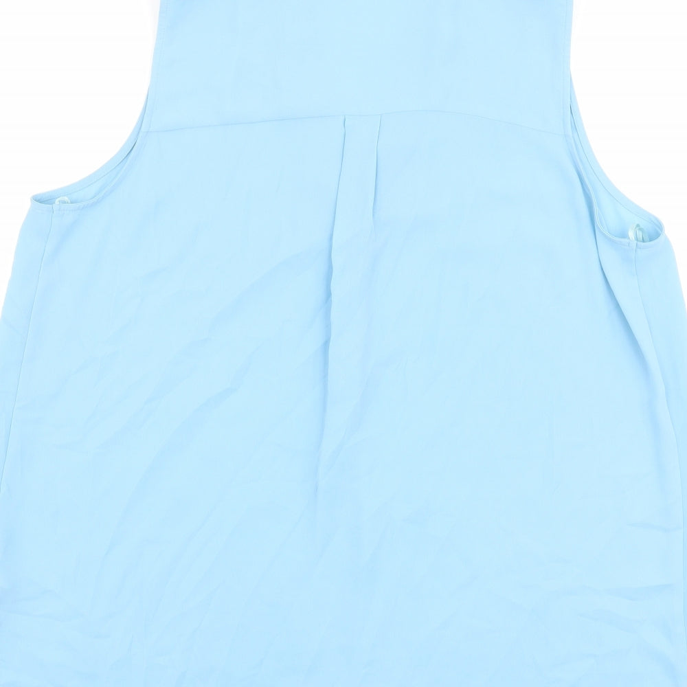 Marks and Spencer Womens Blue Polyester Basic Tank Size 16 V-Neck