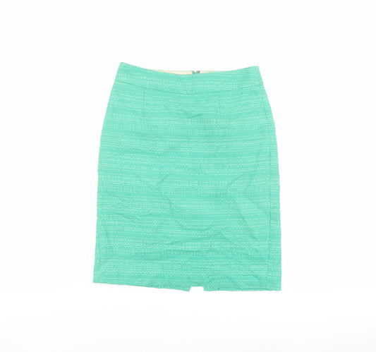 Banana Republic Womens Green Cotton A-Line Skirt Size 4 Zip