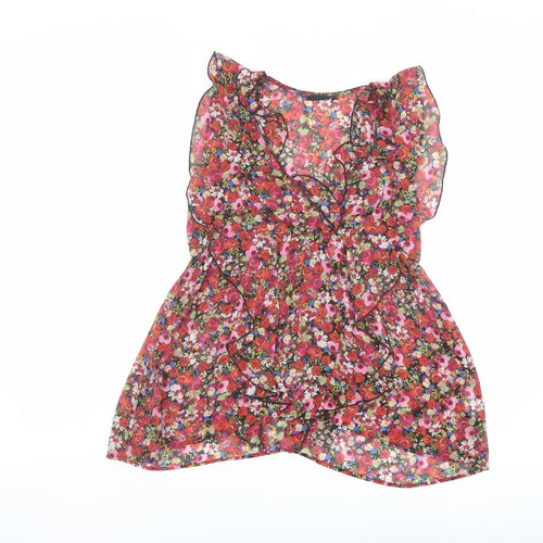 NEXT Womens Multicoloured Floral Polyester Basic Blouse Size 10 V-Neck