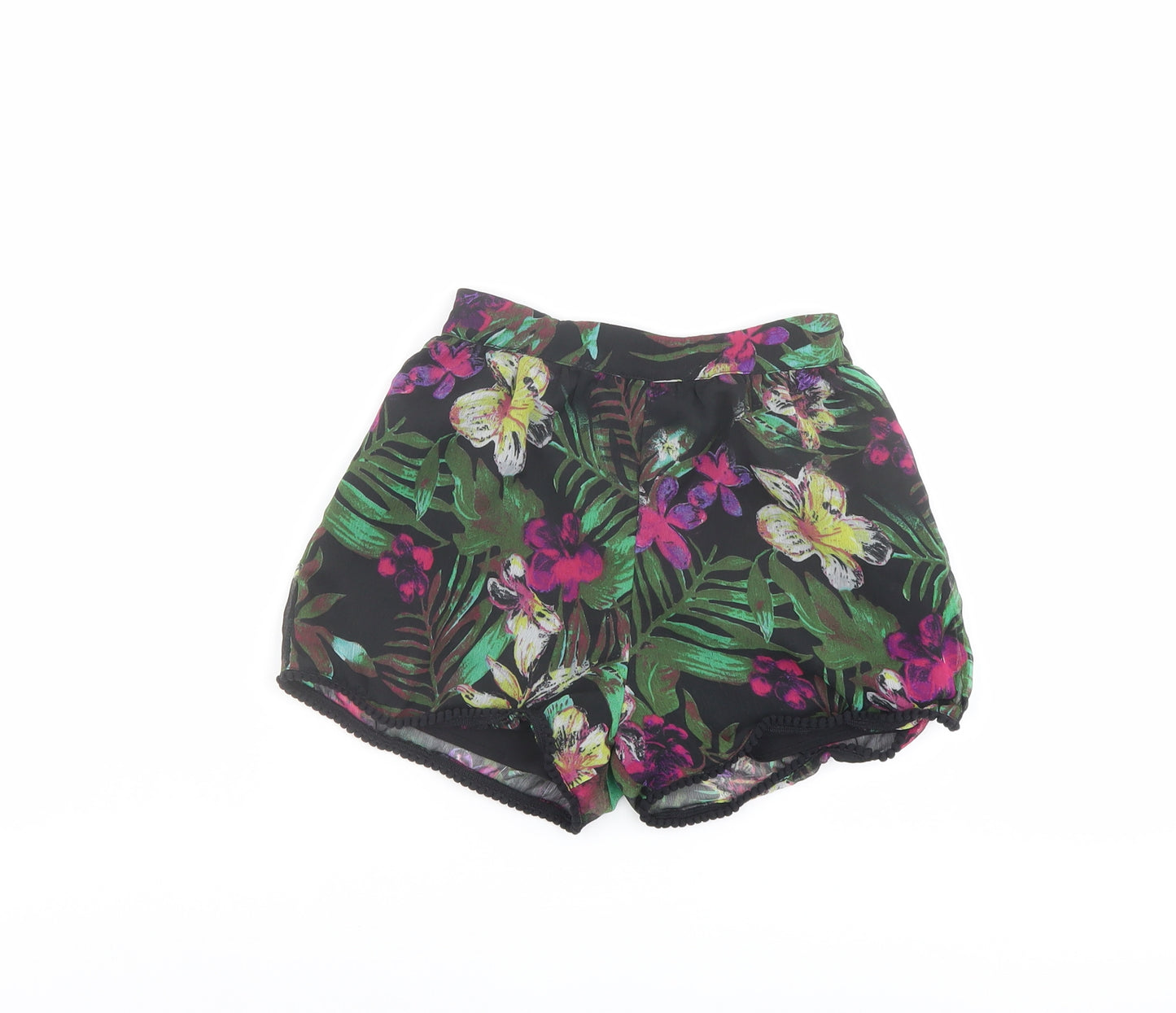 Marks and Spencer Girls Multicoloured Floral Polyester Sailor Shorts Size 6-7 Years Regular