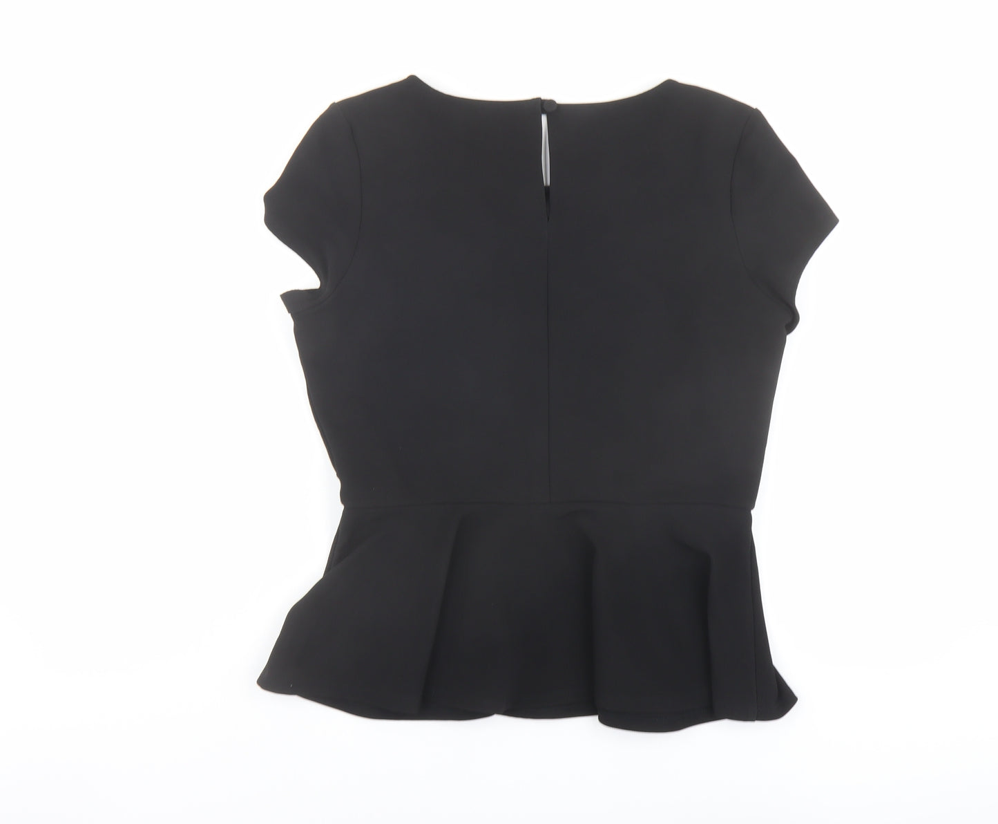Dorothy Perkins Womens Black Polyester Basic T-Shirt Size 12 Round Neck