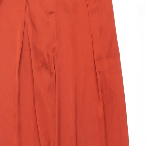 ASOS Womens Red Polyester Trousers Size 8 L31 in Regular Zip
