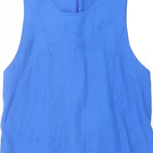Yessica Womens Blue Polyester Tank Dress Size 14 Round Neck Zip
