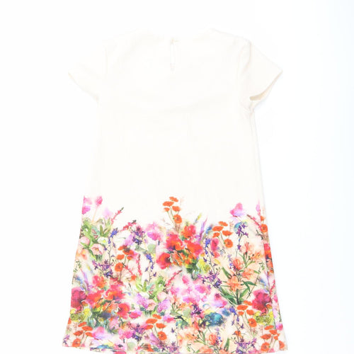 NEXT Girls Multicoloured Floral Polyester A-Line Size 9 Years Round Neck Button