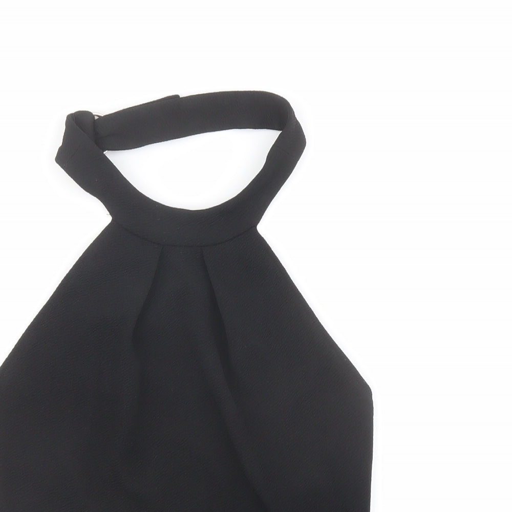 Zara Womens Black Polyester Basic Tank Size M Halter