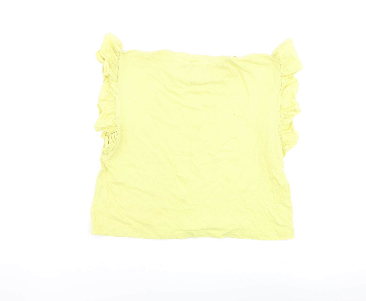 Zara Womens Green Cotton Basic T-Shirt Size S Crew Neck