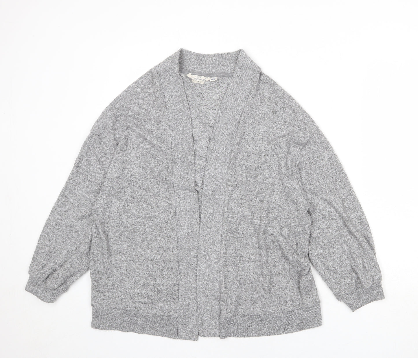 H&M Womens Grey V-Neck Polyester Cardigan Jumper Size XS