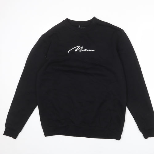 Boohoo Mens Black Cotton Pullover Sweatshirt Size L - Man